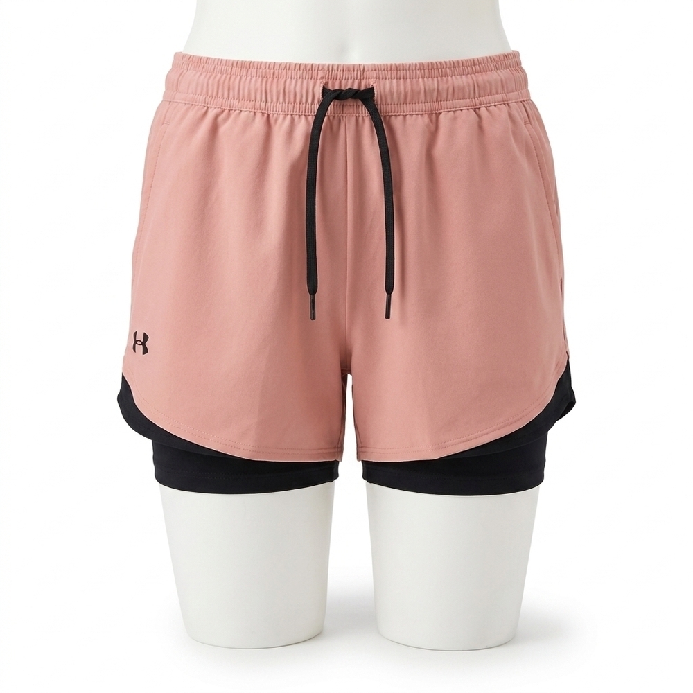 NEW UNDER ARMOUR women's play up shorts 3.0 in peach frost